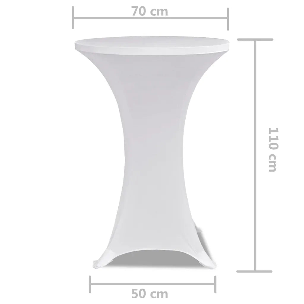 Copritavolo ?70 cm Bianco Tessuto elasticizzato 2 pezzi CFW4641356