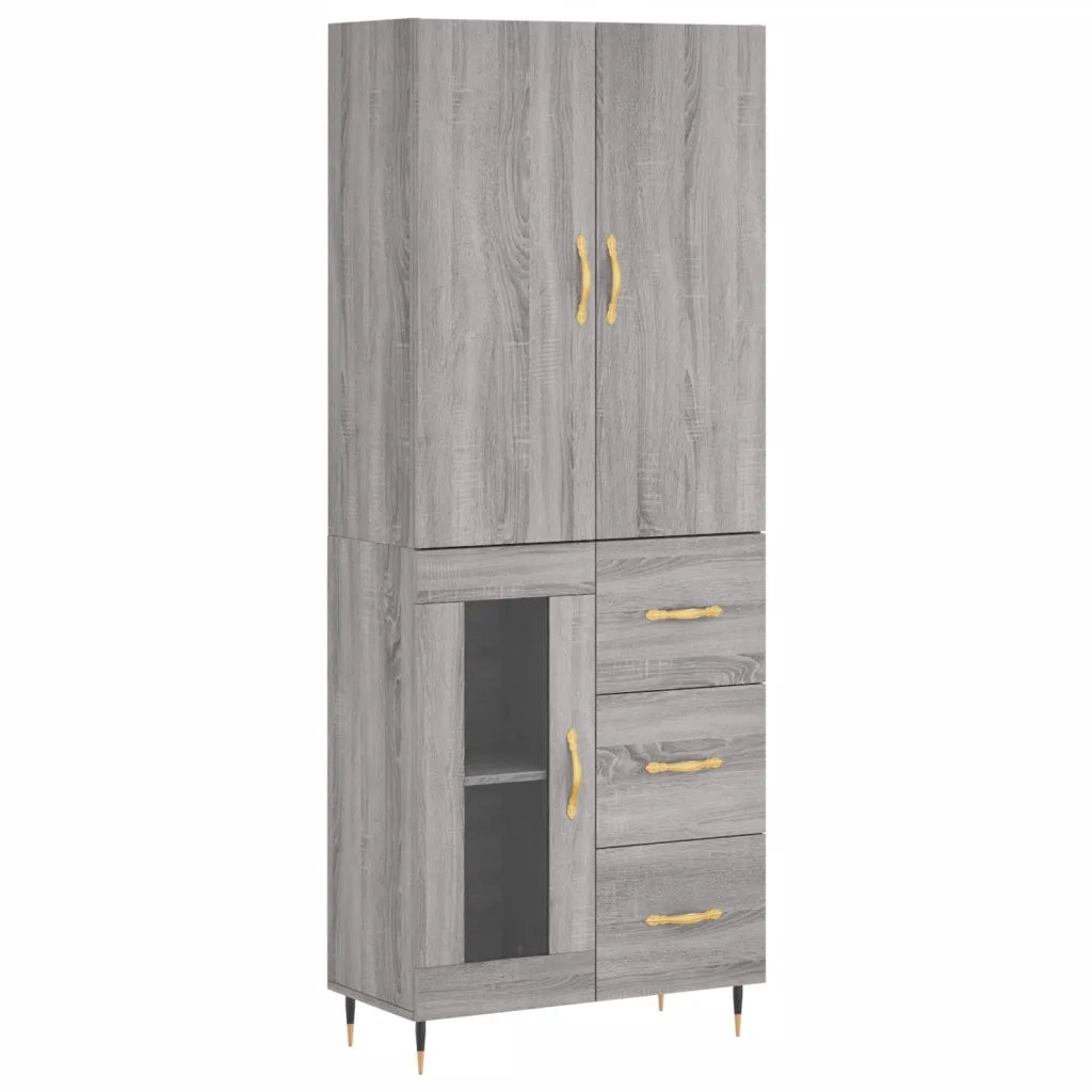 vidaXL Credenza Grigio Sonoma 69,5x34x180 cm in Legno Multistrato