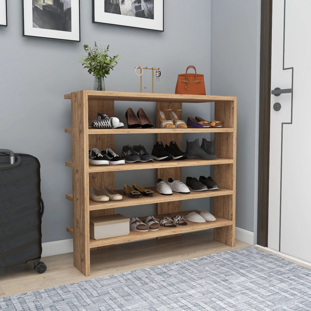 Scarpiera in legno "Sargel" - 75 x 31 x 72 cm - Marrone