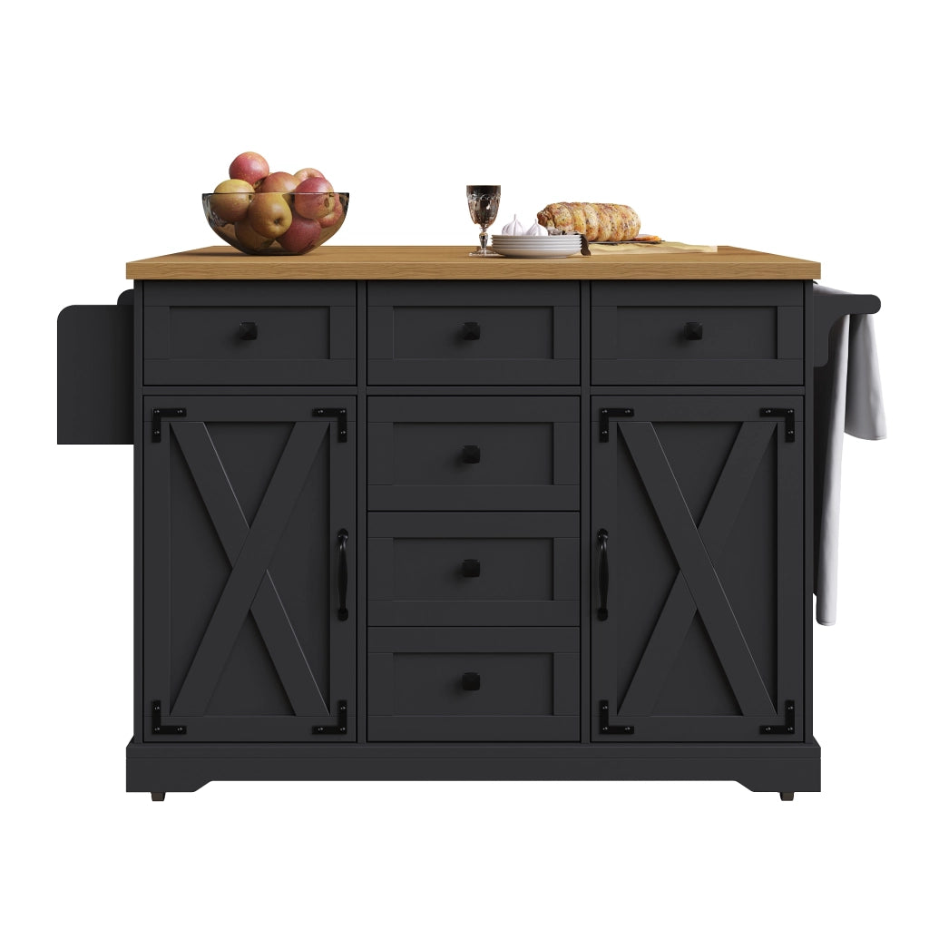 Carrello da cucina con vano portaoggetti ¨C MINIMAL ¨C legno, nero