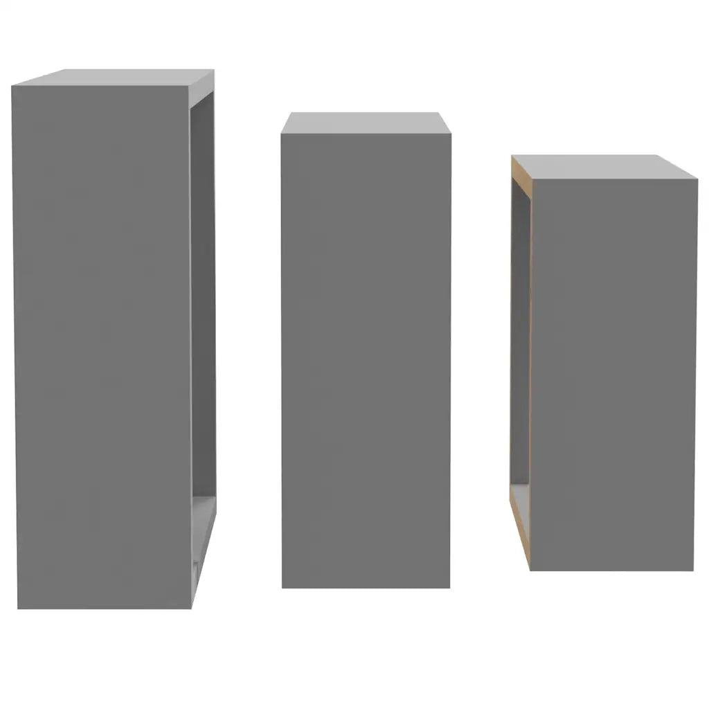 Mensole a Cubo da Parete 3 pz Grigie in MDF cod mxl 33744