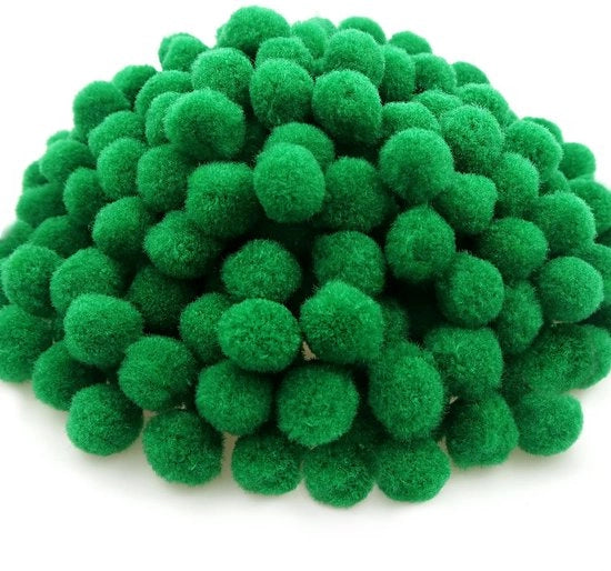 Pomponi Pluizi 300 pezzi 2,5 cm, Sferette di Piuma in Tinta Verde per Artigianato e Decorazioni