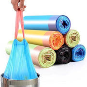 Trade Shop - Set 5 Rotoli 65pz Sacco Per Immondizia Con Coulisse 45x50cm Colorati Chiusura Automatica -