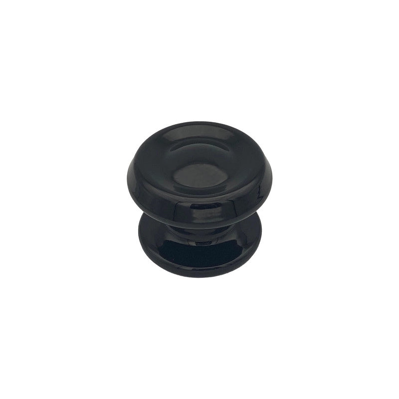 Pomolo fisso per porta SAGUATTI 876/80QB in alluminio nero lucido