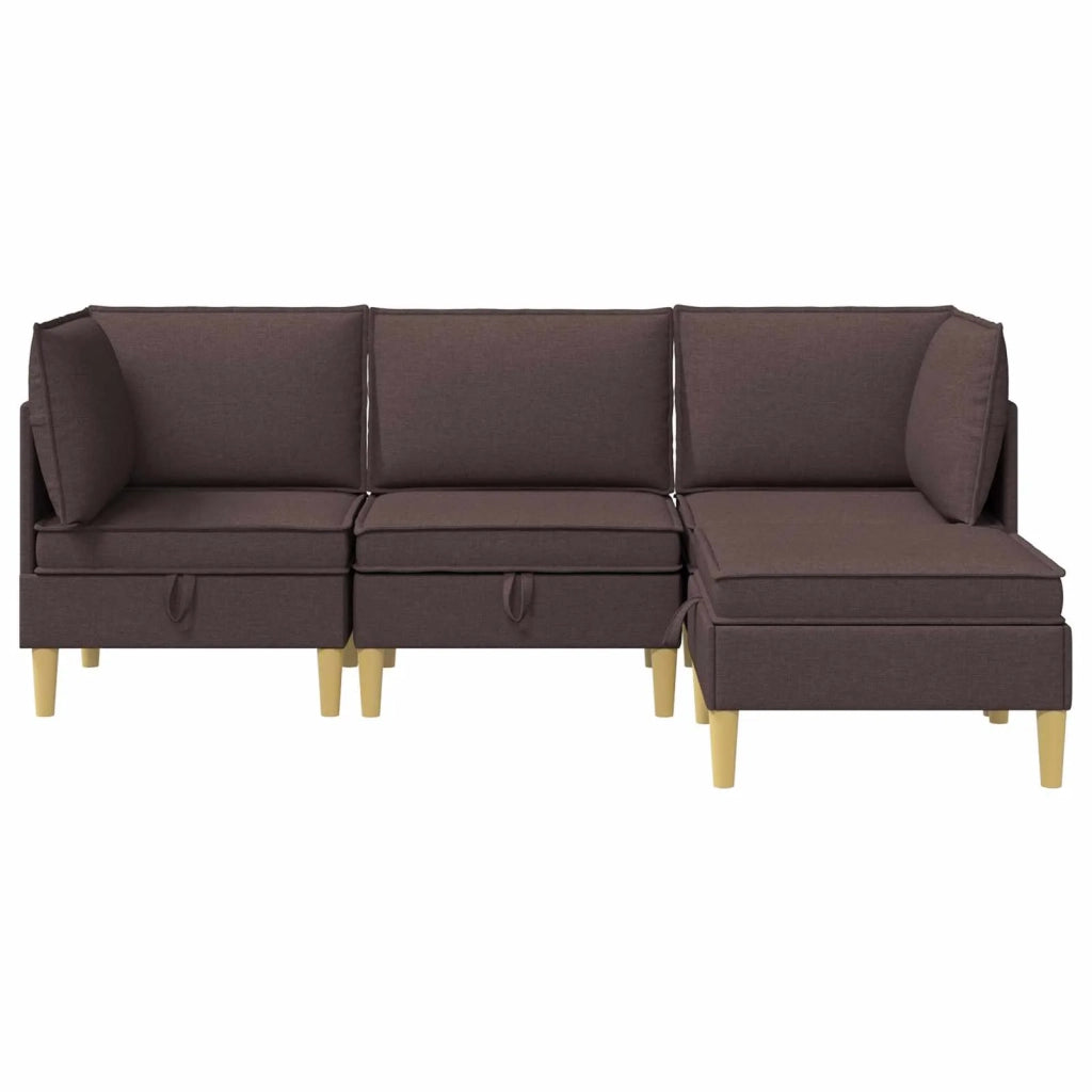 Set di divani modulari con spazio di archiviazione 4 pcs