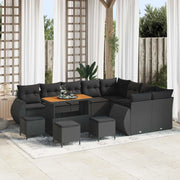 Set Divano da Giardino 13 pcs Nero Rattan in Polipropilene 3363869