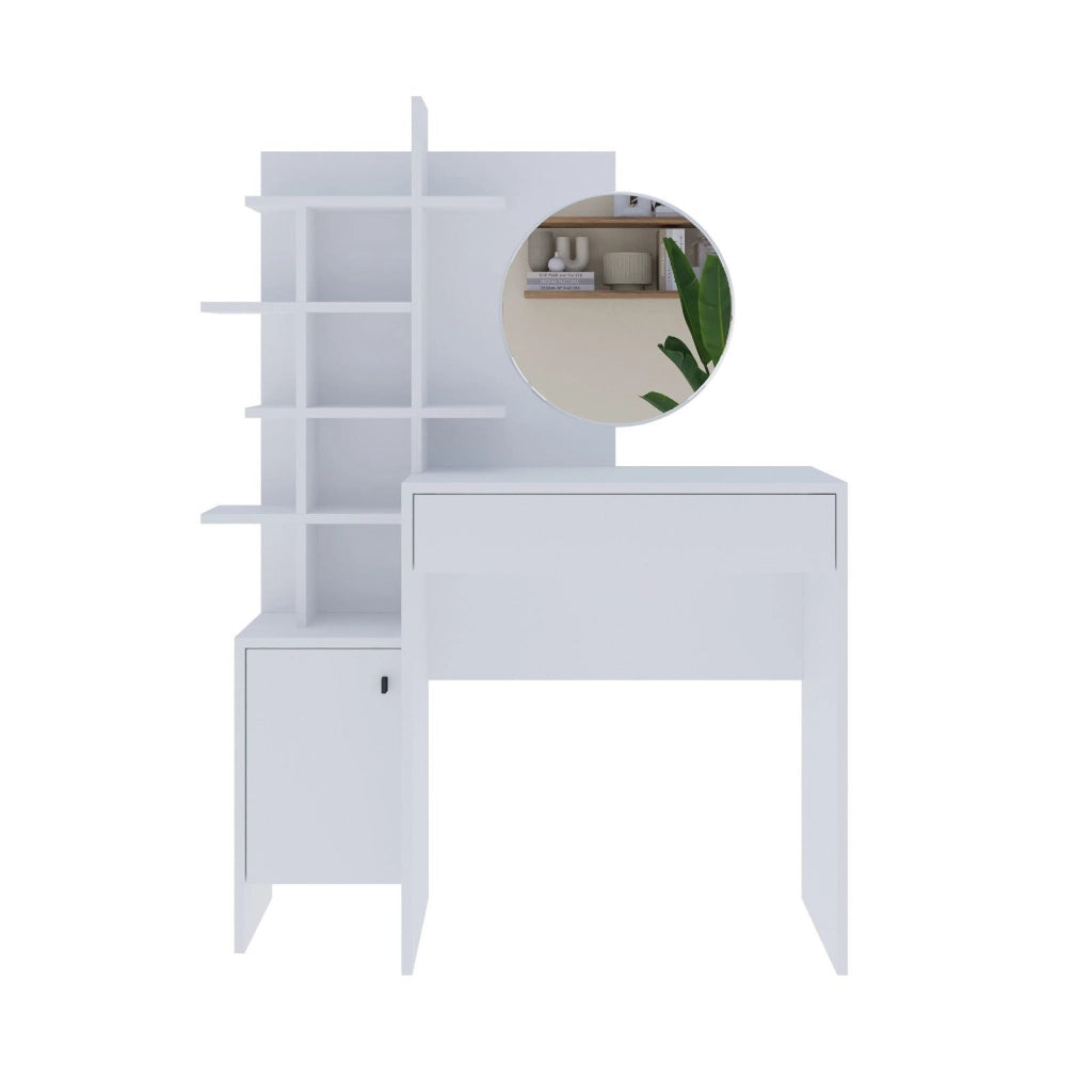 Tavolo da trucco in legno "Mup" 105 x 35 x 151 cm - Bianco