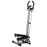 Stepper con Manubrio Regolabile, Monitor LCD ed Elastici, 55x53x118-128cm, Nero