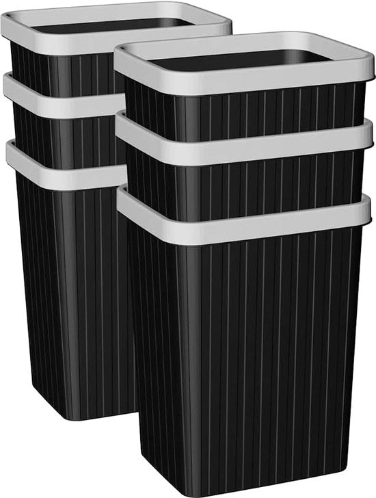 8,2 L x 6 set, contenitore per rifiuti, contenitore per rifiuti, contenitore per rifiuti per bagno, cucina, ufficio casalingo, camera da letto, nero