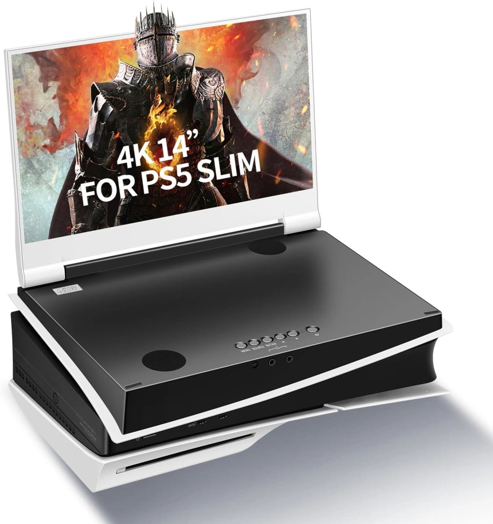 Monitor Portatile per Giochi da 14" IPS 4K 60Hz con Integrazione per PS5 pro (PS5 pro non incluso) 3840×2160 con 2 Porte HDMI, FreeSync, 2 Altoparlanti Stereo Multimedia Integrati
