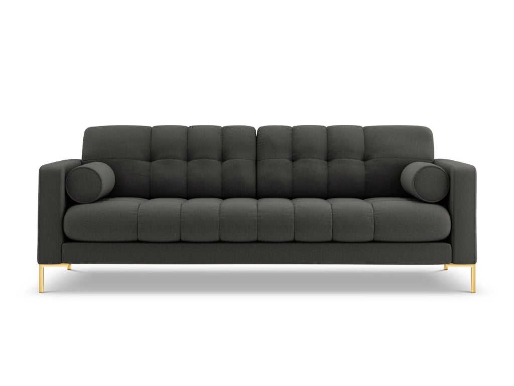 Cosmopolitan Design - Divano "Bali" 4 posti in tessuto strutturato grigio scuro 