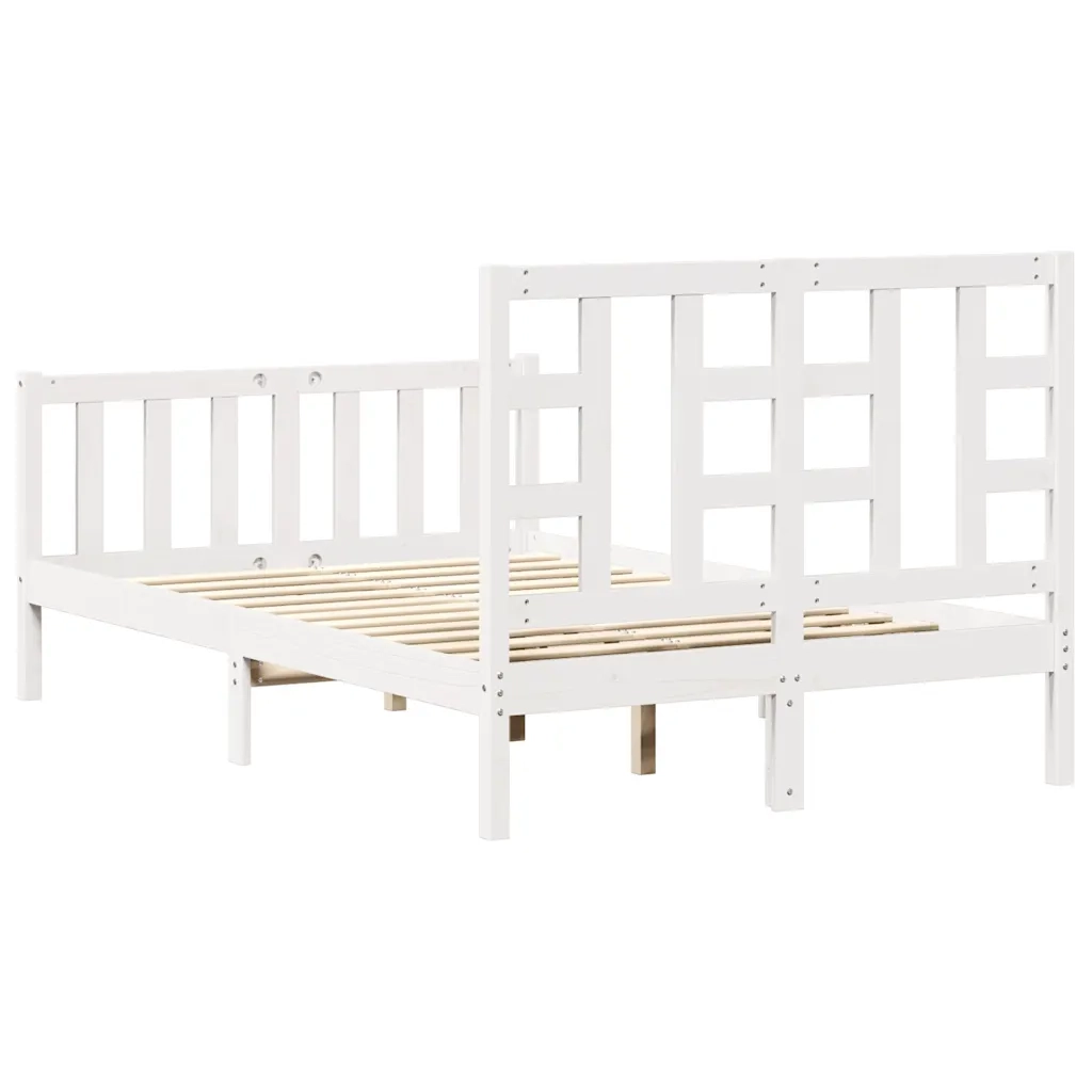 Giroletto senza Materasso-Struttura Letto Bianco 120x200 cm Legno Massello Pino 749986