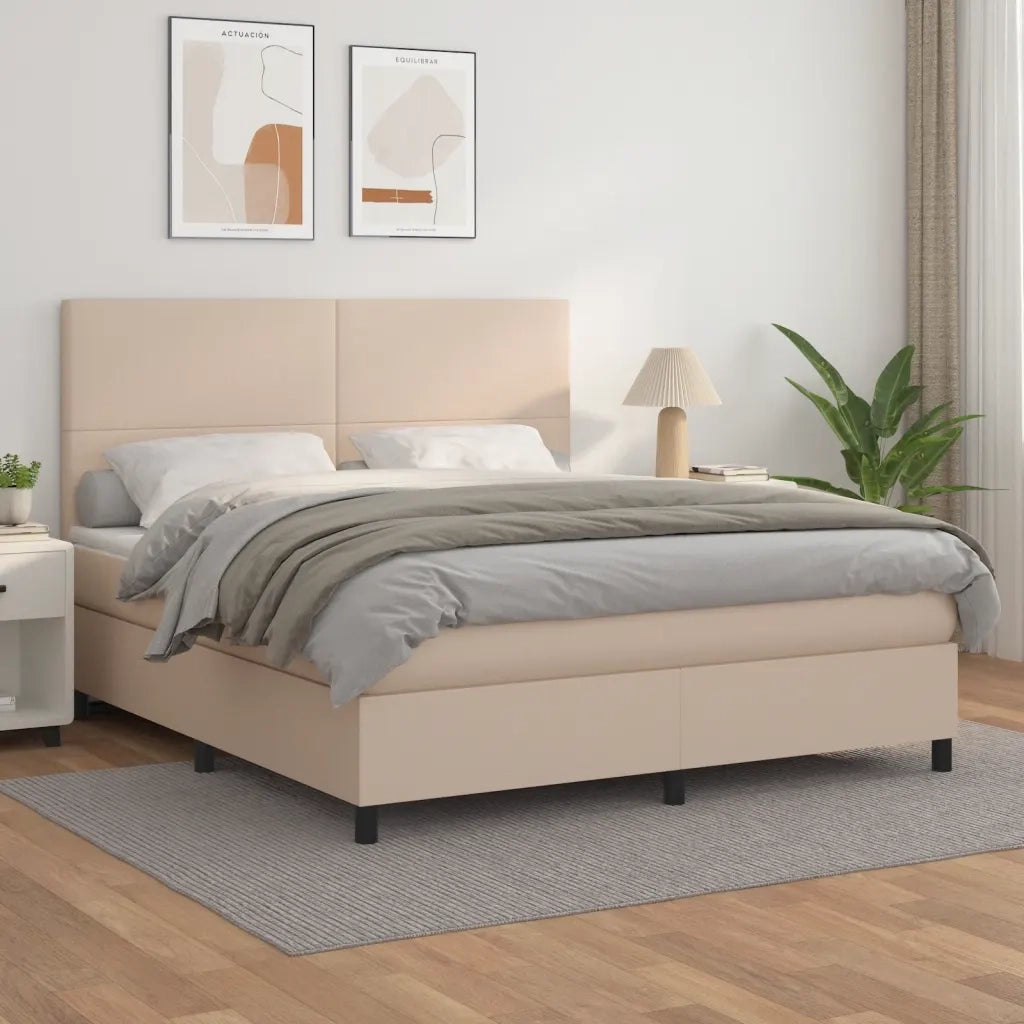 Giroletto a Molle con Materasso Cappuccino 180x200cm Similpelle 3142742
