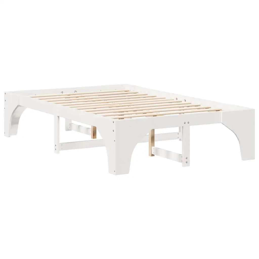 Struttura del letto Bianco 135 x 190 cm Pino massello