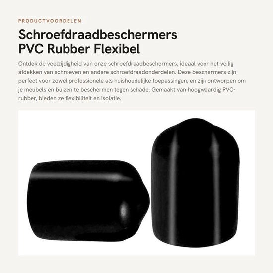 Draadbeschermatori in PVC-Rubber - 50 pezzi - Ronde Buis - Eindkap - 15x9mm - Flexibili e Isolati - Geïsoleerd - Flexibel