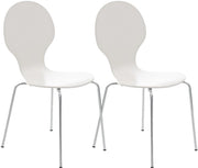 Set 2x Sedie Impilabili Diego in Legno Robusto bianco