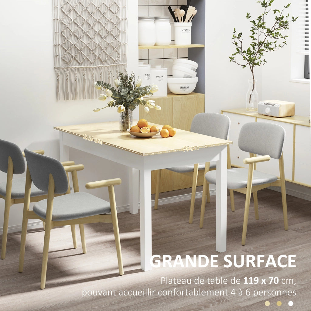 Tavolo da pranzo allungabile bicolore moderno in legno per 4-6 persone ¨C Xylo ¨C 119x70x75 cm