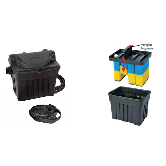 Kit filtro per laghetti e piscine con uvc integrato e pompa 4000 plus tripla azione