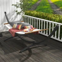 Supporto per Amaca in Metallo Robusto, Rivestimento in Resina Epossidica, Lunghezza 360 cm per Amache da 270 a 330 cm, Grigio