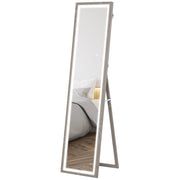 Specchio a figura intera 40 x 160 cm, specchio da terra con luci LED, 3 colori di luce, specchio da parete con comando touch, specchio da terra per