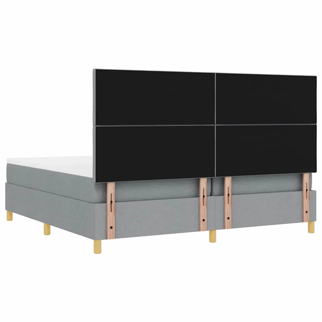 Letto a Sorgente LED Grigio chiaro 200 x 200 cm Tessuto 3343201