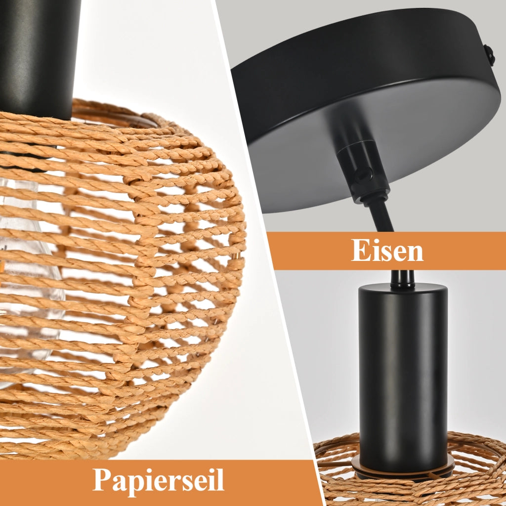 Lampada a sospensione ZMH da pranzo in stile vintage a 1 luce (lampadina non inclusa)