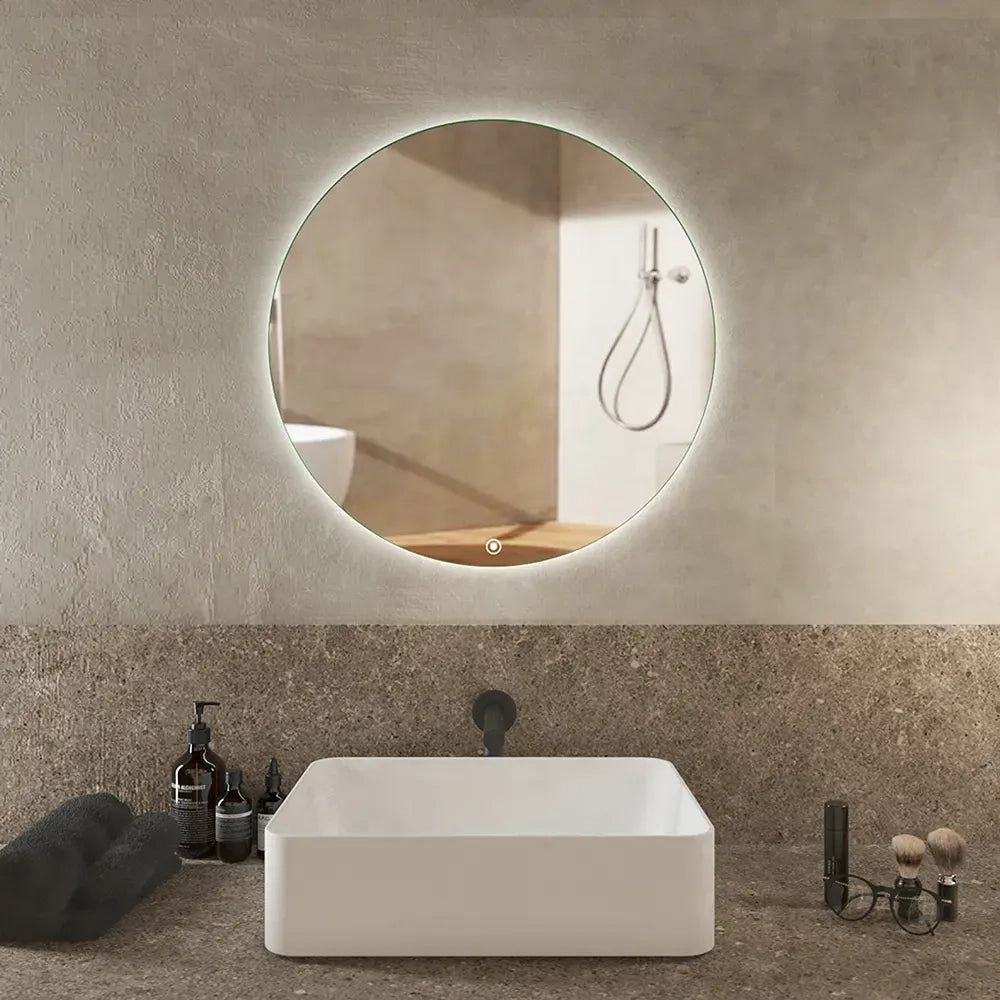 Specchio led tondo Ø 60 cm 3 mm retroilluminato luce fredda con sensore touch-screen | Alcor