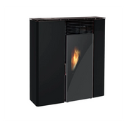 Stufa a pellet Flat 501 slim canalizzata 11,1kw in acciaio nero Lincar