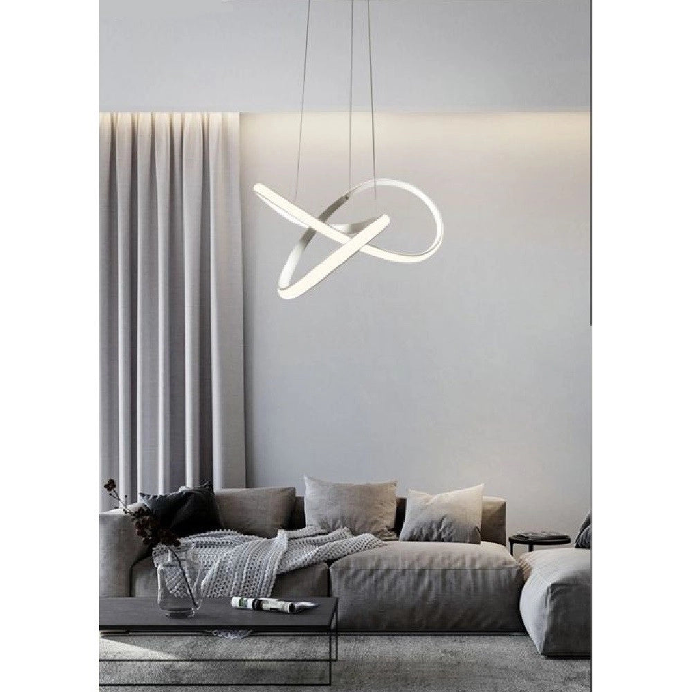 Trade Shop - Lampadario Led Intreccio Moderno A Sospensione 45w Luce 6500k 3000k 4000k Lp-31b -