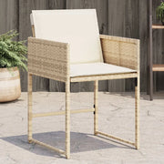 Sedie da Giardino con Cuscini 4 pz Beige in Polyrattan 365004