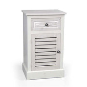 ELEGANT COMODINO CON  CASSETTO E ANTA 40 X 32 X 68 CM COLORE BIANCO