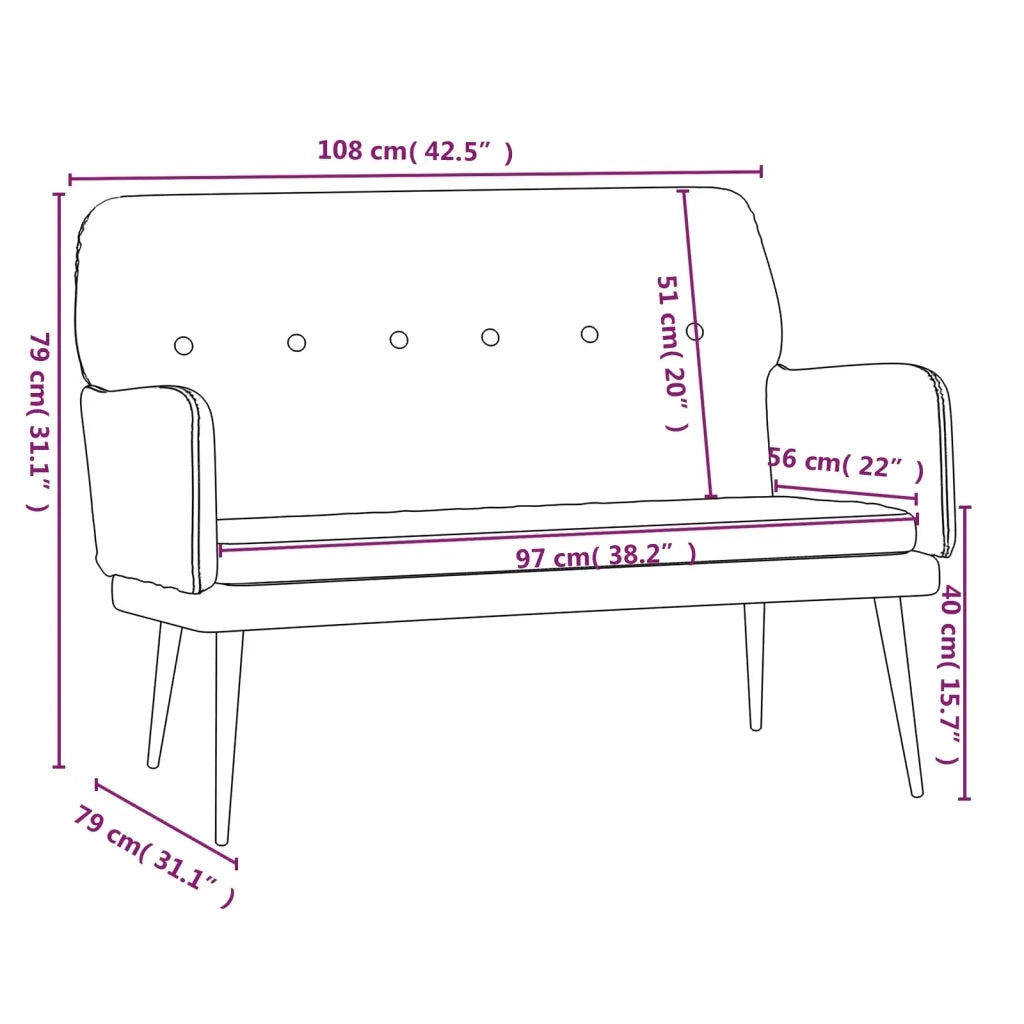Panca Rosa 108x79x79 cm in Velluto CFW1368599