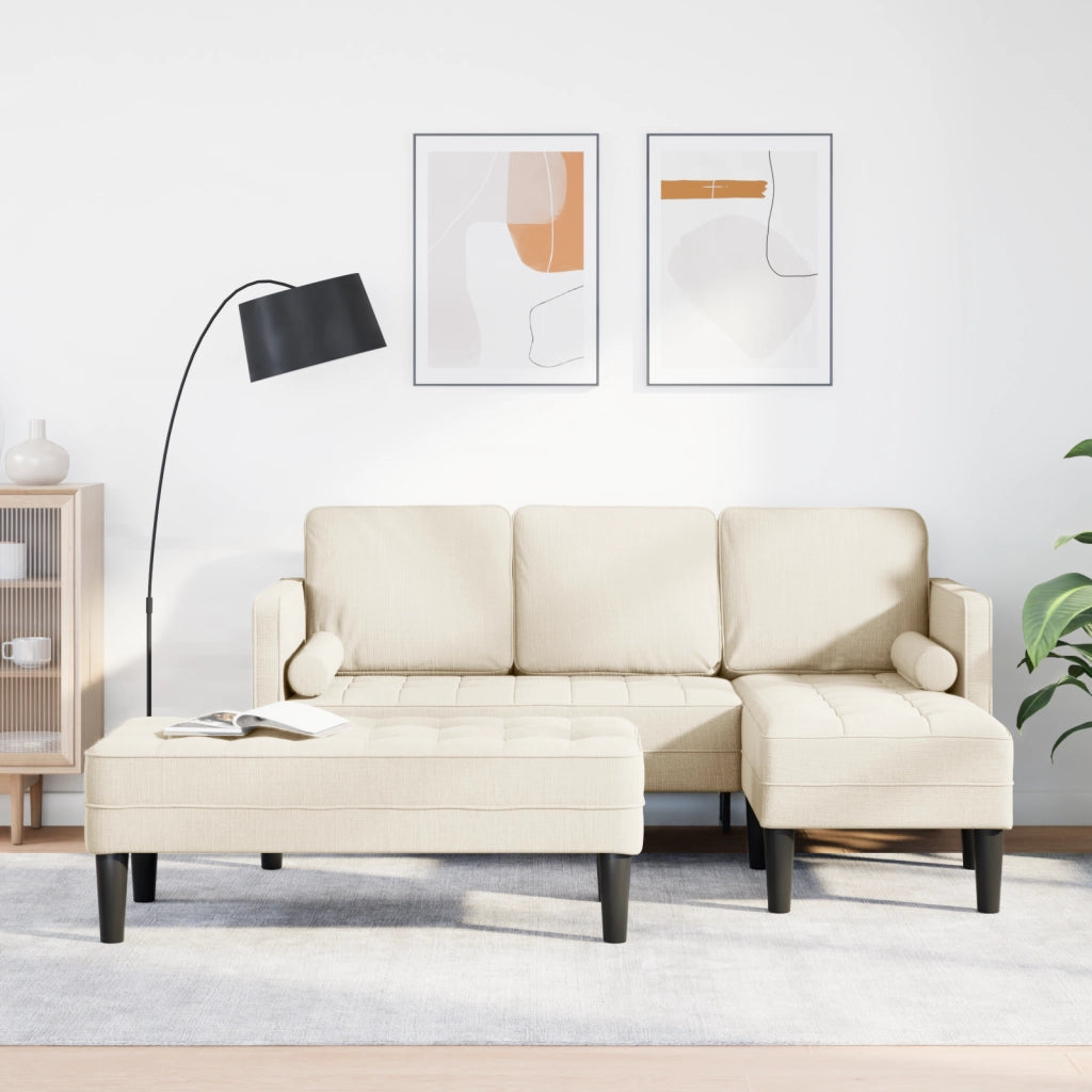 Set di divani 2 pezzi con cuscini in lino