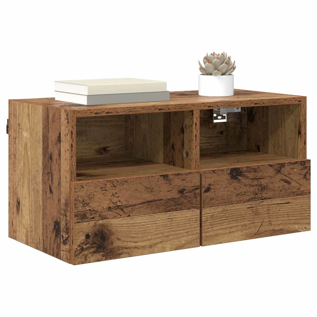 Mobiletti TV da Parete 2 pcs Legno vecchio 60 x 30 x 30 cm 882923