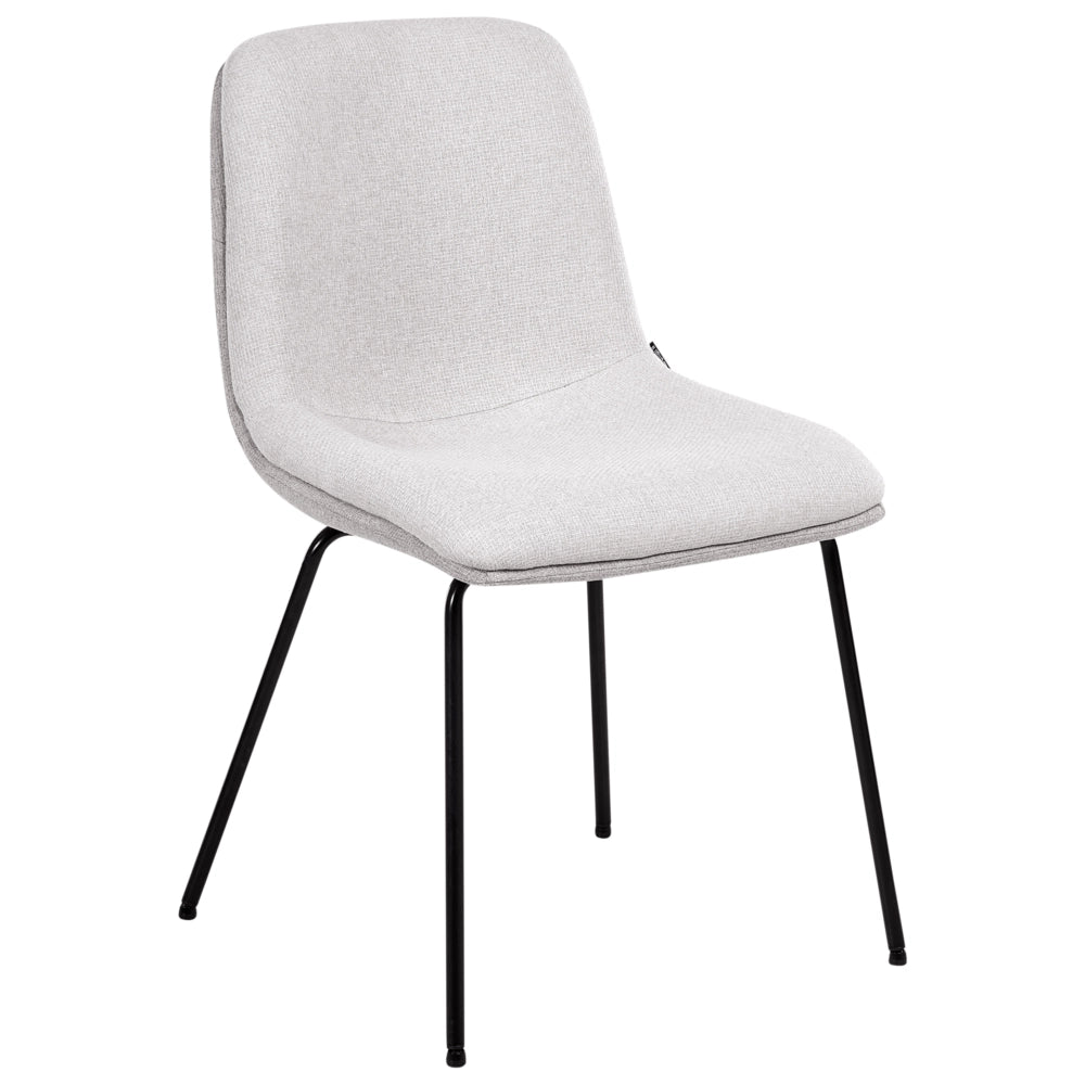 Set di 2 sedie da pranzo senza braccioli Tappezzeria Beige grigio chiaro scandinavo