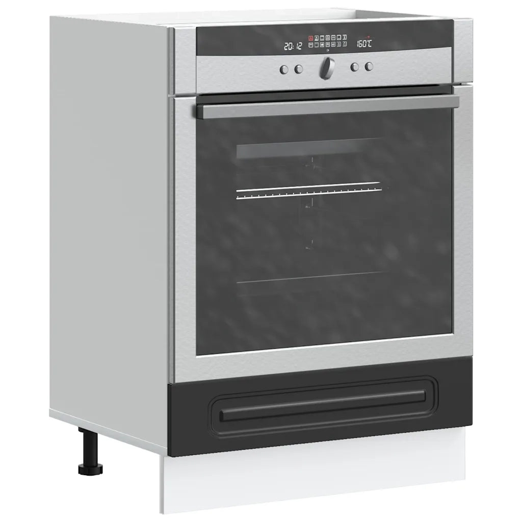 Pensile da cucina | Armadio per Forno Kalmar Nero in Legno Multistrato