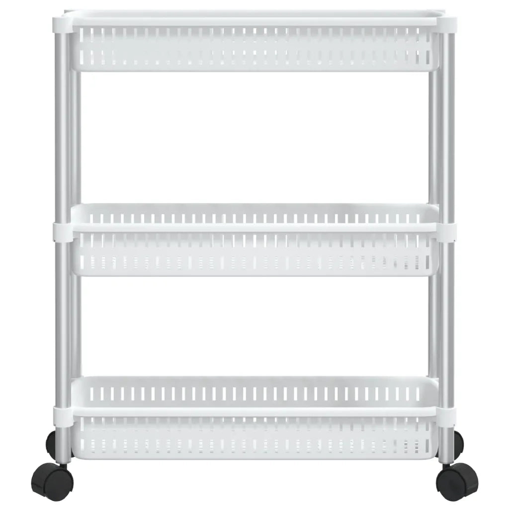 Carrello Portaoggetti a 3 Livelli Argento e Bianco in Alluminio CFW4572498