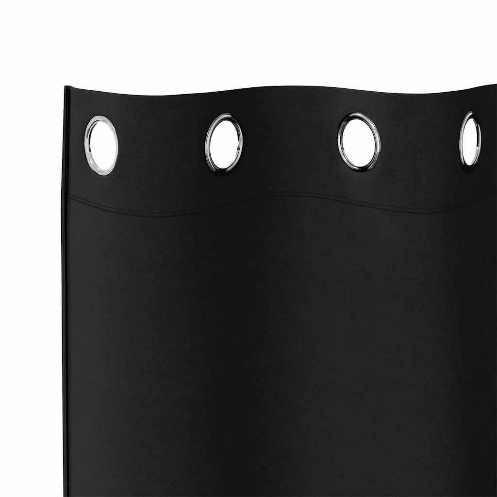 vidaXL Tende con tende 2 pcs Nero Poliestere