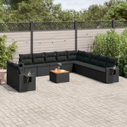 Set Divani da Giardino 12 pz con Cuscini Nero in Polyrattancod mxl 88934