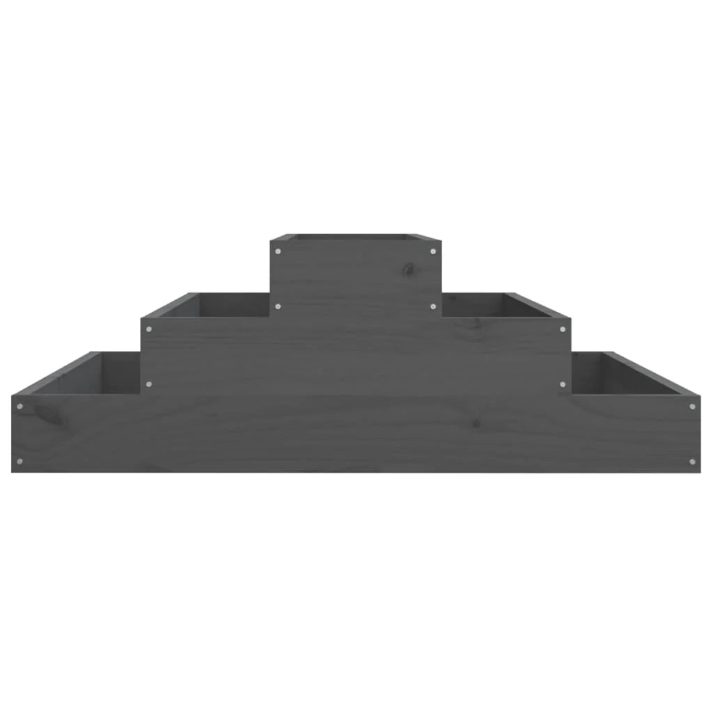 Fioriera rialzata per piante fiori terrazza giardino 80 x 80 x 27 cm legno massello di pino grigio 02_0037901