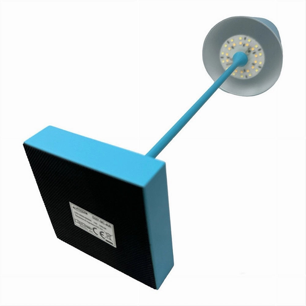 Trade Shop - Lampada Tavolo Ricaricabile Usb 10 Watt 3 Colorazione Di Luce Vari Colori D27-3c - Azzurro