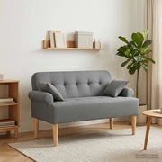 Loveseat con bottoni imbottiti Grigio Scuro 120 x 65 x 79 cm 42041810