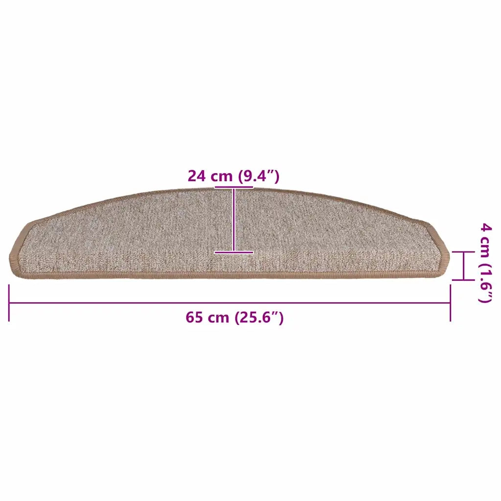 Tappetini per scale 20 pz 65x24x4 cm Marrone chiaro Semicircolari Grandi 3365791