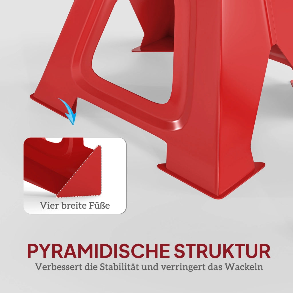 Cavalletto di sollevamento 6 tonnellate ¨C zephmum ¨C Rosso, 2 pezzi, regolabile in altezza