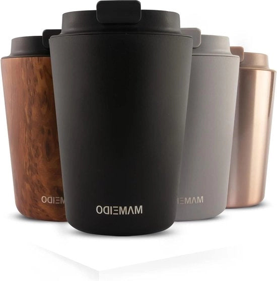 Tazza da caffè da viaggio 350ml Nero intenso - Tazza da caffè a doppia parete isolata - Tazza da caffè da portare
