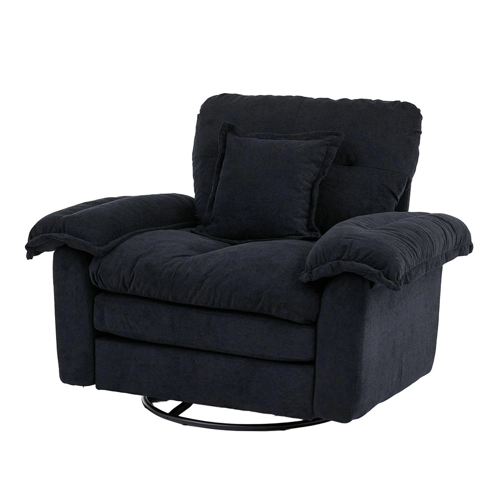 Poltrona girevole 360¡ã oversize in chenille - Xylo - Con cuscino di supporto per camera, soggiorno, cameretta