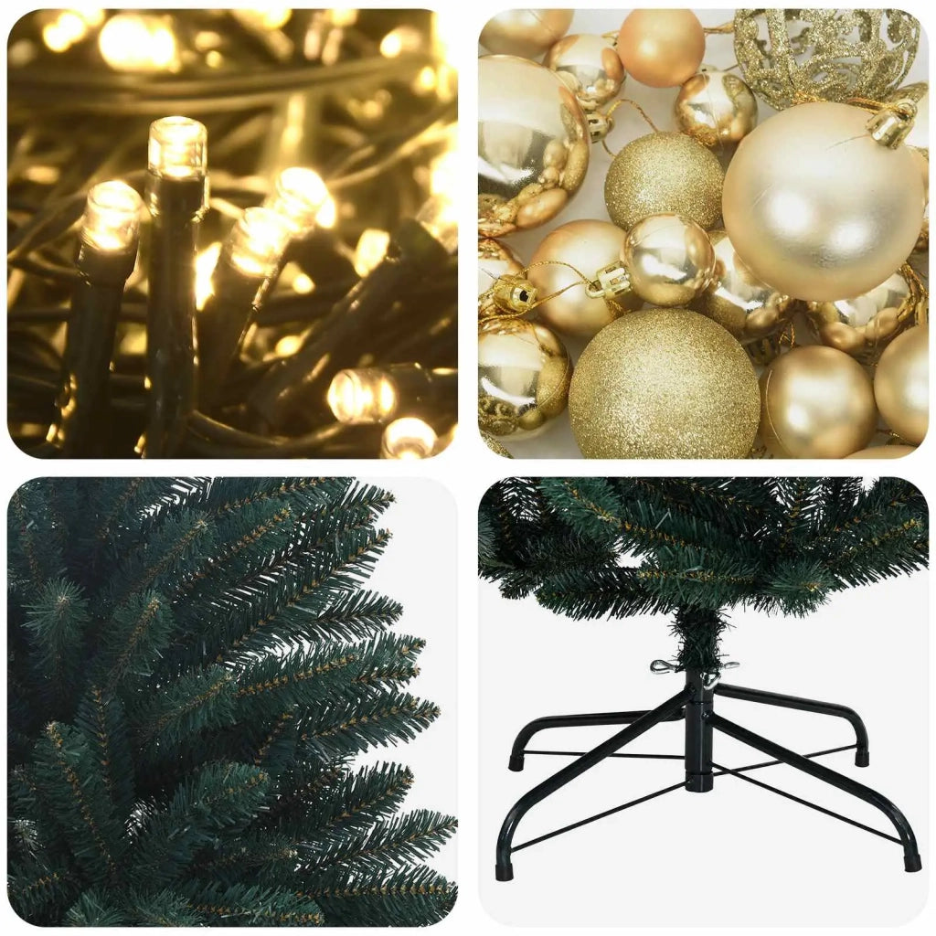 Albero di Natale artificiale verde scuro con palline 300 cm 3467344