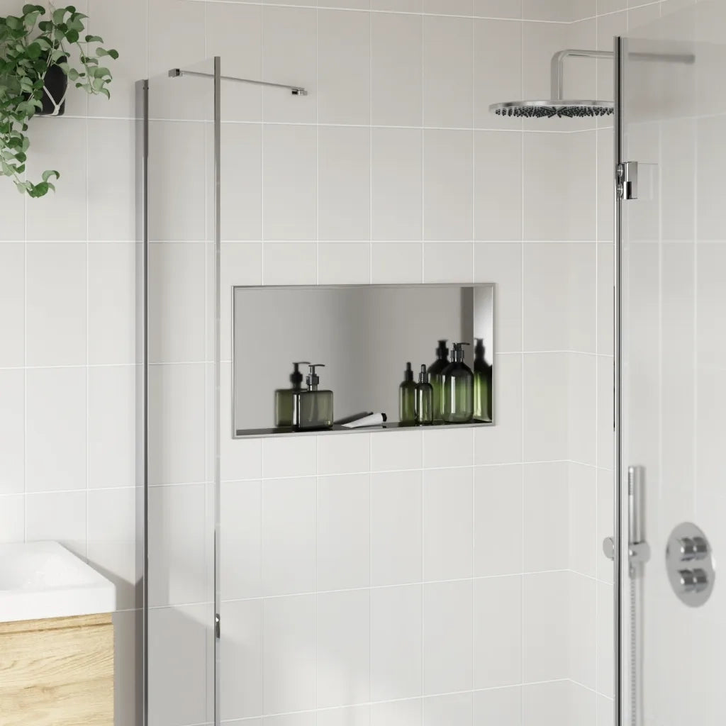 Nicchia per Doccia Argento Spazzolato 62x32x9cm in Acciaio Inox CFW4360863