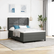 Letto a molle con materasso Grigio scuro 140 x 200 cm Tessuto 3340628