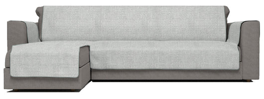 Copridivano in Poliestere con Penisola Sinistra Seduta 190 cm Grigio